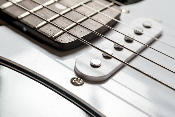 istock Body and neck with strings of a modern, electronic guitar, close-up. 1327462383
