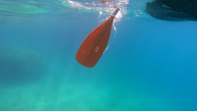 Kayak Paddle below sea level video clip