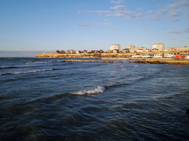 A city on the shores of the Caspian Sea. Kazakhstan. Mangistau region. Aktau city. 05 November 2019 year.