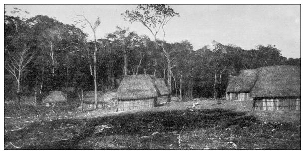istock Antique black and white photograph: Huts in Matanzas province, Cuba 1327471072