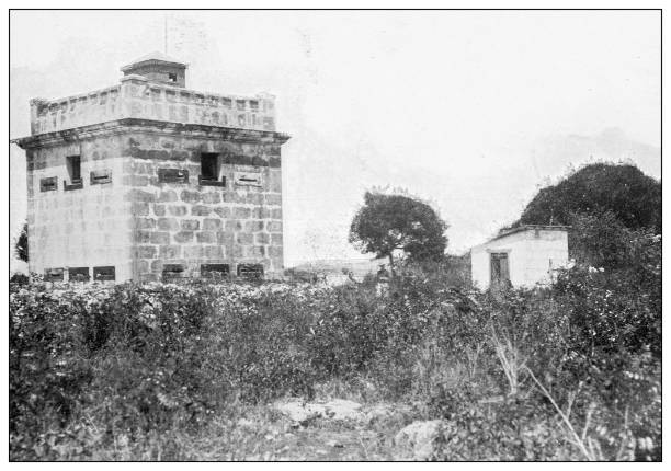 istock Antique black and white photograph: Blockhouse, Cardenas, Cuba 1327471270
