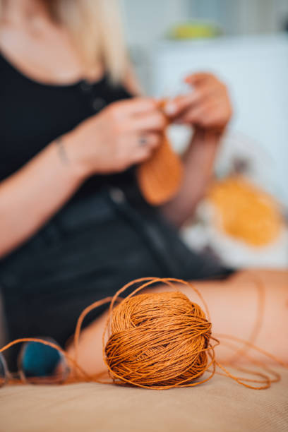 Young Woman Knitting