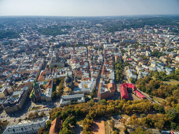 istock Lviv High Castle and Cityscape with Old Town. 1327473072