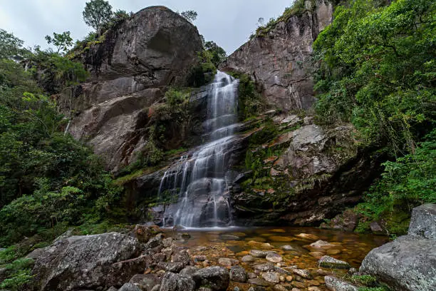 Photo of Veu da Noiva Waterfall in Serra dos Orgaos National Park, Petropolis, Rio de Janeiro, Brazil