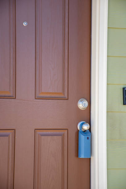 istock Ready to Sell Home with Security Lock on front Door 1327473880