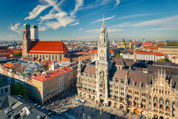 istock Aerial view of Munchen at sunny day 1327474104