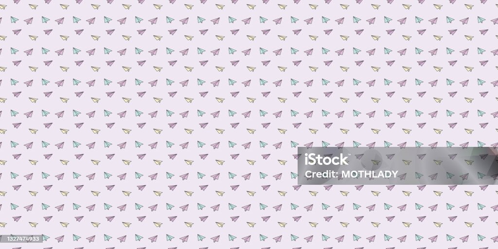 Repeating Plane Pattern Colorful Paper Plane Seamless Repeat Pattern Vector Background Stock ...