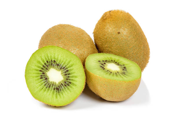 istock Kiwi fruits on white background 1327475773