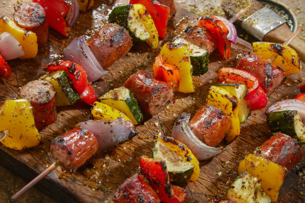istock BBQ Italian Sausage and Pepper Kebabs 1327477397