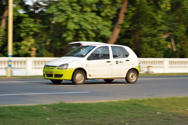 Calcutta, India. 31th May 2016. A car is running on road. photograph is captured in a long exposure doing planning.