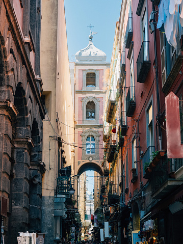 San Gregorio Armeno, una famosa calle en Nápoles, Italia. photo