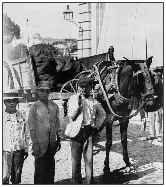 istock Antique black and white photograph: Matanzas School boys, Cuba 1327486544