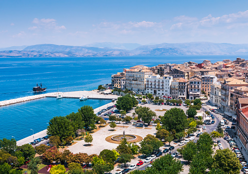 Corfu, Greece. Panoramic view of Venetian quarter, Corfu Town, Kerkyra.