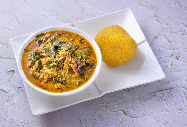 istock Oha Soup with beef and Garri 1327486588