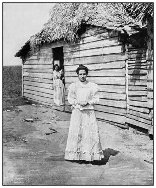 istock Antique black and white photograph: woman, Cuba 1327487099