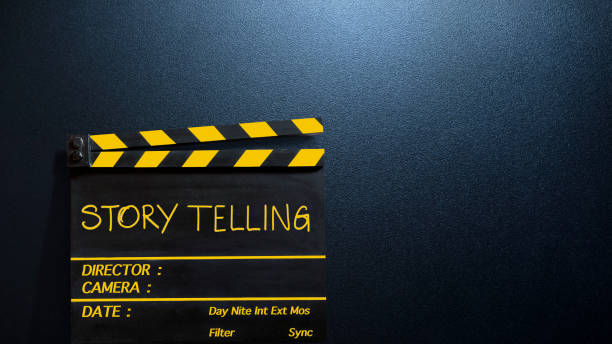 istock Storytelling concept.Handwriting on film slate. 1327487870