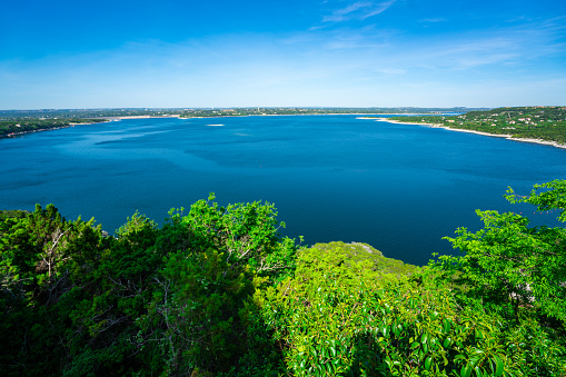 Canyon Lake A South Texas Paradise near San Antonio , San Marcos , and New Braunfels , a gorgeous blue paradise waters surrounded by green lush trees and nature