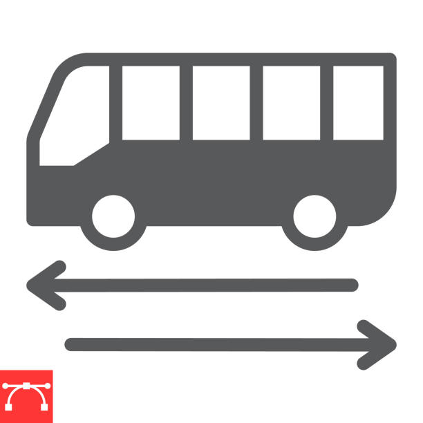 Shuttle bus glyph icon, travel and airport, bus vector icon, vector graphics, editable stroke solid sign, eps 10. Shuttle bus glyph icon, travel and airport, bus vector icon, vector graphics, editable stroke solid sign, eps 10 coach bus stock illustrations