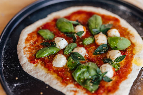 istock Picture of a pizza cooked on a fire. 1327495309