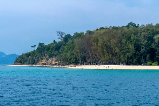 Island with sandy beach, Andaman Sea, Thailand, Asia