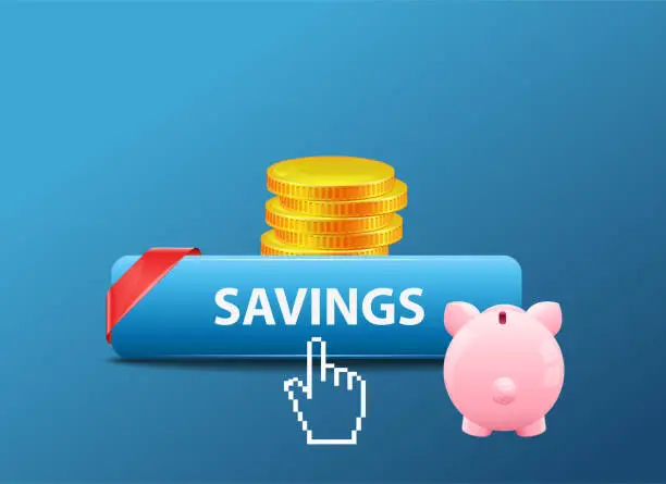 Vector illustration of Saving money concept