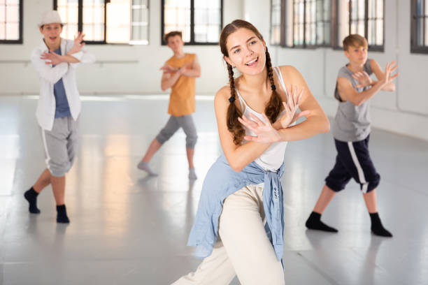 istock Teenage girl practicing active dance at studio 1327498277