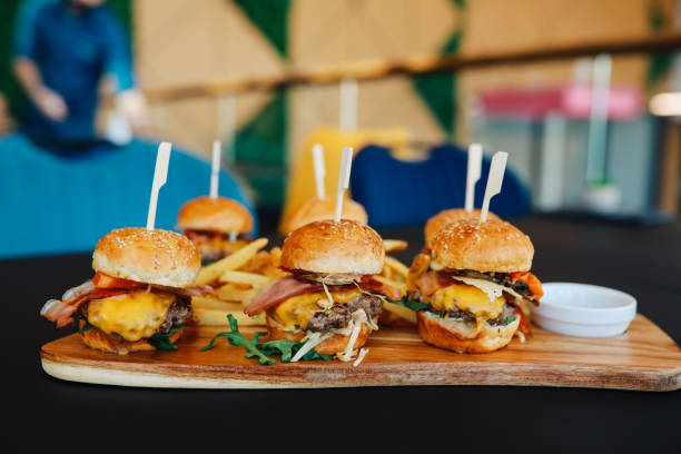 istock Burger and fries in the restaurant 1327499529