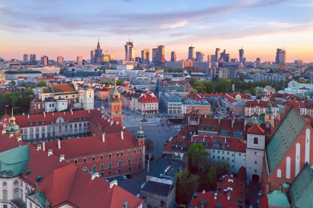 istock Warsaw old town cityscape 1327501631
