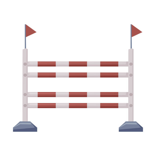 istock Fence Barrier Equestrian Sports Equipment Vector Illustration on White Background 1327504193