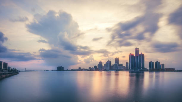 istock Detroit, Michigan - Skyline at Dusk 1327504222