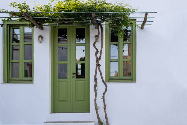 istock Greece, Cyclades. Folegandros island,Whitewashed wall with flowering jasmine 1327506189