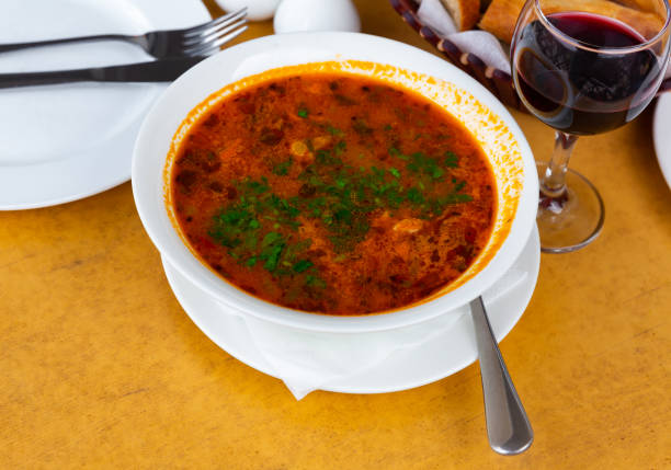 istock Georgian Kharcho soup with beef and rice 1327508730
