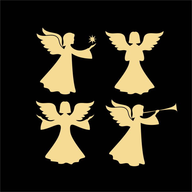 istock Christian illustration. Set of angels. 1327510929