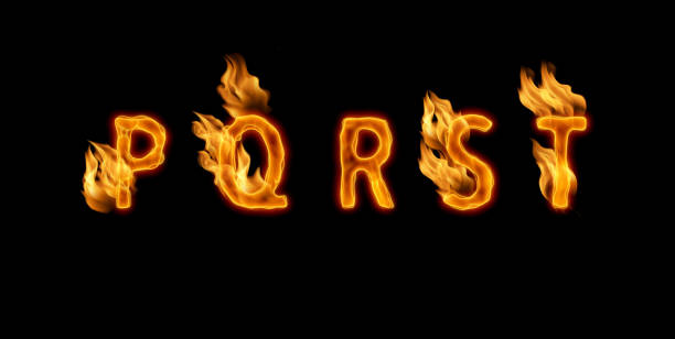 istock 3d alphabet, letters made of Fire, PQRST, 3d rendering 1327511348