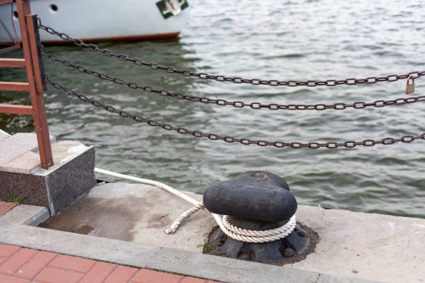 istock Mooring bollard on concrete pier 1327513668