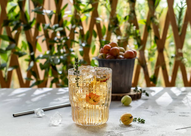 istock Gooseberry ice tea or lemonade. Summer homemade refreshing mocktail. 1327521221