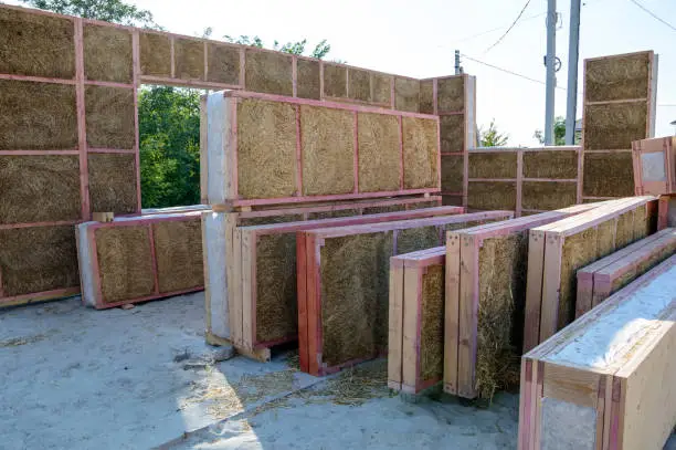 Photo of Straw blocks for the construction of environmentally friendly homes.