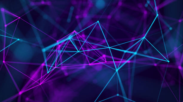 istock Abstract background with moving dots and lines. Network connection structure. Futuristic illustration. Digital technology design. 3d rendering. 1327526629