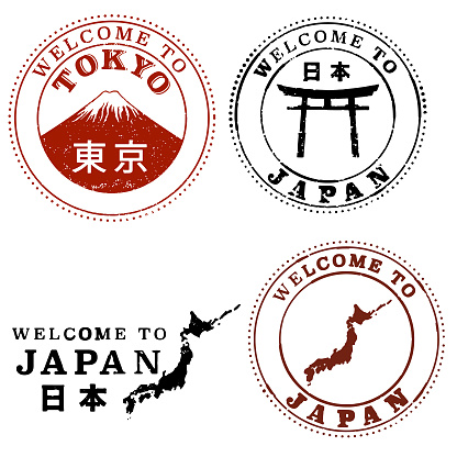 Welcome to Japan and Tokyo Welcome Stamp