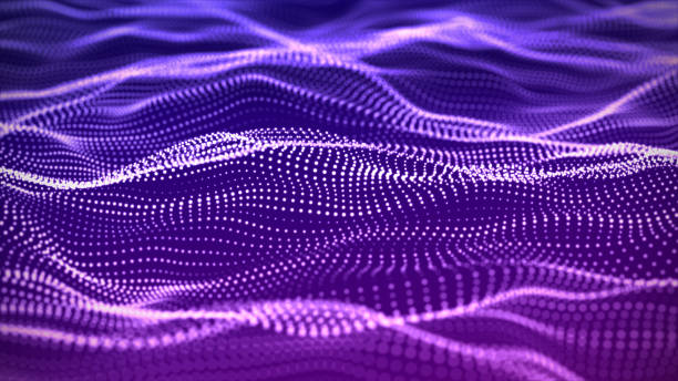 istock Abstract wave with moving dots. Flow of particles. Cyber technology illustration. 3d rendering 1327528002