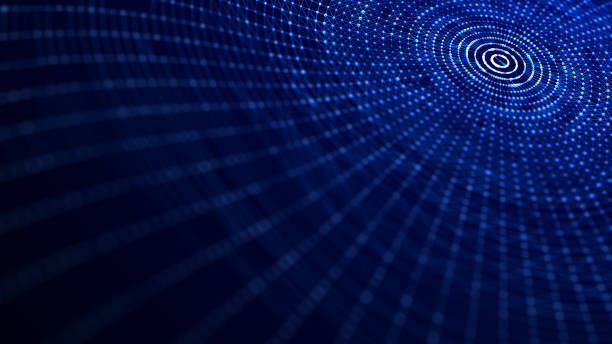 istock Abstract wave with moving dots. Flow of particles. Cyber technology illustration. 3d rendering 1327528039