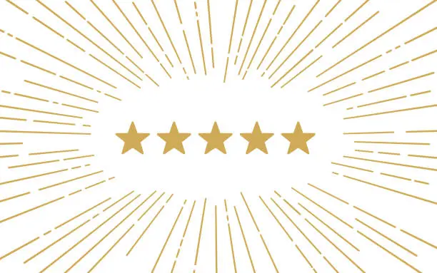 Vector illustration of Five Star Review Rating Background