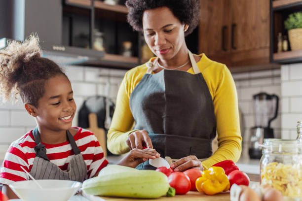 istock Daughter helps her mother in the kitchen 1327534606