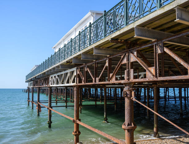 Water hydrants on the pier in Southend, England, UK.  Southend has the longest entertainment pier in the world.