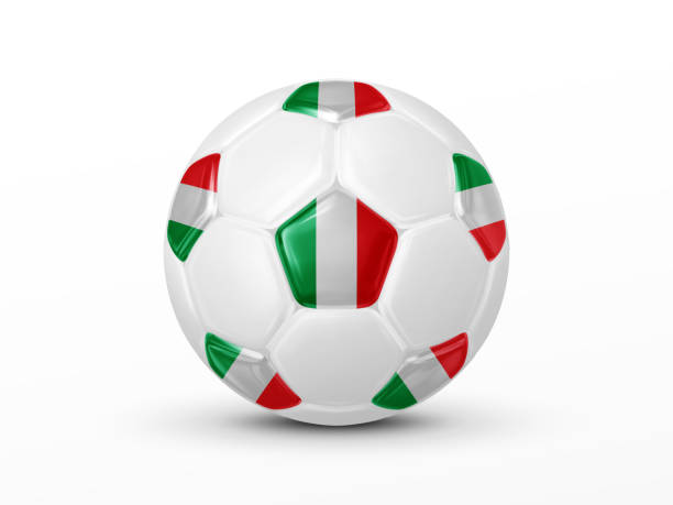istock Soccer ball with the Italy national flag isolated on white background 1327550496