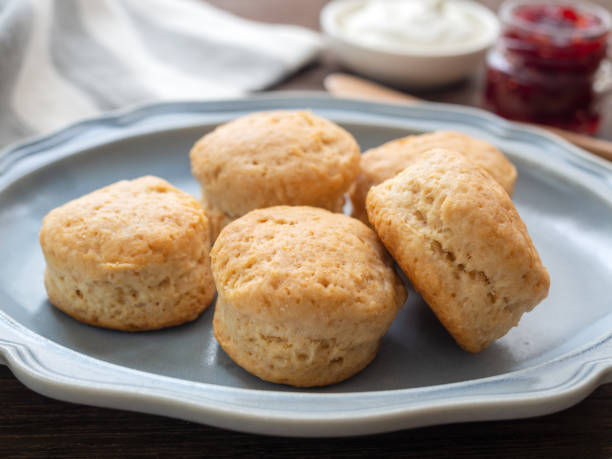 istock Scones with clotted cream and jam 1327556865