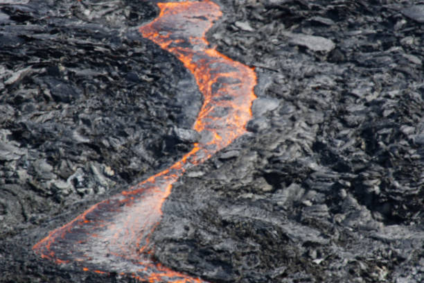 istock Magma Flowing in a Lava Field 1327564394