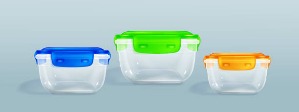 ilustrações de stock, clip art, desenhos animados e ícones de plastic food containers clipping path, lock lids. - lunch box lunch bucket box