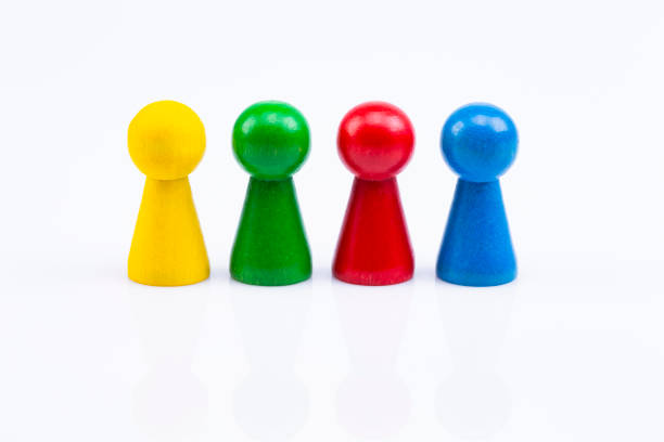 Colorful game figures stock photo