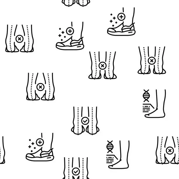 Vector illustration of Flat Feet Disease Vector Seamless Pattern